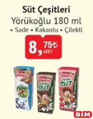 YÖRÜKOĞLU SÜT ÇEŞİTLERİ 180 ML